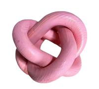 GUDAGUU Wood Knot Decor -Coffee Table Decor Shelf Decor Table Books Hand Carved Home Decoration Boho Country Rustic Modern Shabby Chic Style Decor,White & Black 3 Link Wooden Home Decor (Pink)