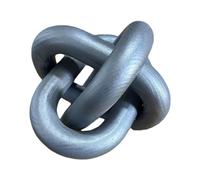 GUDAGUU Wood Knot Decor -Coffee Table Decor Shelf Decor Table Books Hand Carved Home Decoration Boho Country Rustic Modern Shabby Chic Style Decor,3 Link Wooden Home Decor (Silver)