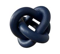 GUDAGUU Wood Knot Decor - Coffee Table Shelf Books Hand Carved Home Decoration Boho Country Rustic Modern Shabby Chic Style, White & Black 3 Link Wooden (Navy Blue)