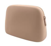 Gudahower Foldable Silicone Makeup Bag Large Capacity and Lightweight Toiletry Bag for Travel Waterproof Cosmetic Bag with Zipper for Women Girls, coffee, 20cm*14cm*8cm, Foldable Makeup Bag Made By