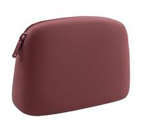 Gudahower Silicone makeup bag soft and can be rolled up and folded for storing cosmetics and toiletries during travel zipper closure for both men and women, wine red, The Colors Are Very Soft and
