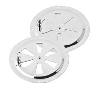 Gudalea Pack of 2 Circular Ventilation Cover, Gill Plate Ventilation Rosette, Stainless Steel Round Ventilation Rosette, for Adjusting BBQ Smoker, Grill Vents, Stove Airflow