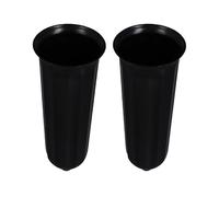 Gudalea Set of 2 Black Polypropylene Round Contemporary Solid Unfinished Grave Vases - 25 x 7.7 x 7.7 cm, Perfect for Graves and Gardens