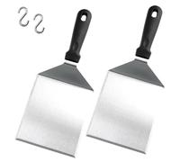 Gudalea Stainless Steel Spatula, 2 Pcs Large Grill Spatula, 15 cm x 13 cm, Ideal for Outdoor Grill, BBQ, Flat Top Grill