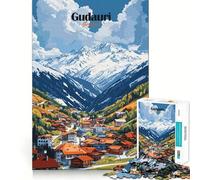 Gudauri, Georgia Mountain Village Jigsaw Puzzles for Teenagers 1000 Piece Brain Exercise DIY Fun Family Game Art Display (50x75cm)
