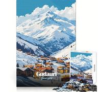 Gudauri Ski Resort, Georgia Jigsaw Puzzles for Teenagers 1000 Pieces Recall Boost Sharp Cut Real Challenge Wall Art (38x52cm)