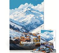 Gudauri Ski Resort, Georgia Teenagers Puzzles 1000 Piece Jigsaws Memory Boost Indoor Fun Pattern Assemble Home Accent (50x75cm)