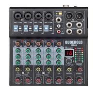 GUDEHOLO 6-Channel Professional DJ Audio Mixer, DJ Controller Sound Mixer DSP 16 Preset Effects, Ideal for Home Party