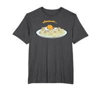 Gudetama Whatever Pasta Noodles T-Shirt, Men's Big and Tall, Dark Heather Grey, 6X Tall
