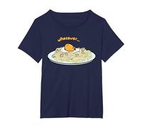 Gudetama Whatever Pasta Noodles T-Shirt, Women's Plus, Navy Blue, 2X