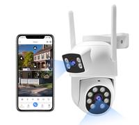 GUDFIDELIO 3MP+3MP Dual Lens PTZ Dome Camera System, 4 Pack, 360° Smart Detection, Night Vision, Two-Way Audio, Up to 6TB, 16 Channel Expandable, Security and