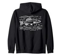 Gudgeon Line Art Fishlover Zip Hoodie
