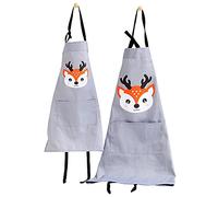 GudGmtoy 2 PCS Parent Child Aprons Kitchen Cute Cooking adult and child apron set with Pocket for Baking Painting Handmade Aprons