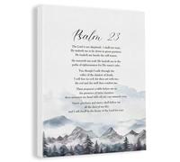 GUDIAO Religious Canvas Wall Canvas Print Positive Scripture Psalm 23 Motivation Farmhouse Decor Christian Pictures for Living Room Kitchen Bathroom Home