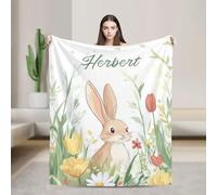 Gudina Personalised Baby Blankets,Kids Name Blanket for/Unique Lovely Design &Personalised Fleece Blanket,Great Gift for Birthday, Christmas, Thanksgiving.