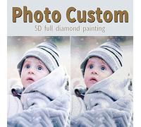 Gudina Personalised Diamond Painting, Custom Photo Full Drill 5D Diamond Painting Kit for Adults, DIY Personalised Gifts, Round Diamond 40x60cm