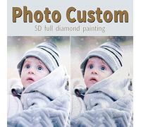 Gudina Personalised Diamond Painting, Diamond Art Custom Private Photo Full Drill 5D Painting Kits for Adults, DIY Gifts for Home Wall Decor, Round, 30x30cm