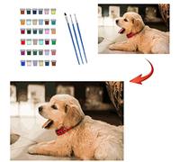 Gudina Personalised Paint by Numbers for Adults, Photo Custom Paint by Numbers Kits for Children Professional Portrait Pet Family Photos Customized Make Your Own DIY Gifts, 36 Colors 50x70cm No Frame