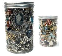 gudong Mystery Jewelry Jar Bundle,Vintage Jewelry Box,Surprise Box for Women, Vintage Hippie Boho Style Rings, Necklaces, Bracelets,Earrings Hair Clip Set (Mixed Styles Collection: 40 pieces)