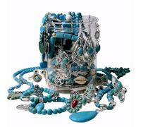 gudong Mystery Jewelry Jar Bundle,Vintage Jewelry Box,Surprise Box for Women, Vintage Hippie Boho Style Rings, Necklaces, Bracelets,Earrings Hair Clip Set (BOHO 25-30-piece set)