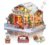 GuDoQi DIY Christmas Miniature House Kits, with Music Box & LED, 1:24