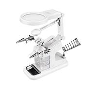 GuDoQi Soldering Helping Hands Magnifier Station, 3X 4.5X 25X Lenses | Jewellery Loupe with LED light, Magnifying Glass with Clamp and Alligator Clips for Soldering, Assembly, Repair, Modeling