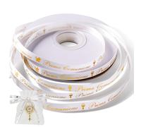 Gudotra White Satin Ribbon for First Communion, 10mm x 45Meters, First Holy Communion Wedding Ribbon