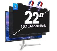 GUDTEKE 2Pack Magnetic 22 Inch Privacy Screen for Computer Monitor 16:10 Aspect Ratio, Hanging Removable Anti-Blue/Glare Protector Film, Anti Spy Desktop Security Private Filter 22in
