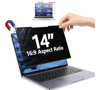 GUDTEKE Magnetic 14 Inch Laptop Privacy Screen 16:9 Aspect Ratio, Removable Anti-Blue/Glare Protector Film, Anti Spy Desktop Security Private Filter 14in