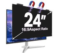 GUDTEKE Magnetic 24 Inch Privacy Screen for Computer Monitor 16:9 Aspect Ratio, Hanging Removable Anti-Blue/Glare Protector Film, Anti Spy Desktop Security Private Filter 24in