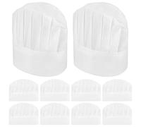 guduling 10pcs Paper Chef Hats for Kids, Kids Chef Hat, Disposable White Chefs Hat for Hibachi Parties, Baking, Kitchen Cooking Catering Restaurants Costume