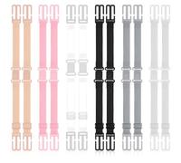 guduling 12 Pcs Non-Slip Elastic Bras Strap Clips, Bra Strap Holder, Bra Clips for Straps Stop Slipping Shoulder, Adjustable for Bras, Bikinis, Fixed Shoulder Straps, 6 Colors