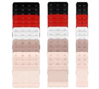 guduling 15 Pcs Bra Extensions with 2 Hook, 3 Hook & 4 Hooks, Soft Polyester & Iron Bra Extension Strap for Women Plus Size (Black, Beige, White, Nude, Red, 3.94 x 3.03 In)