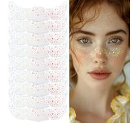 Guduling 16pcsGlitter Freckles Face Tattoo, Speckle Star Freckles, Waterproof Glitter Face Tattoos for Women Christmas Festival Rave Prom (Holographic Multicolor)