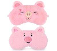 Guduling 2 Pcs Sleep Mask Kids,Eye Mask for Sleeping Kids,Pig Sleep Masks Blindfold Satin for Women Men Travel Nap
