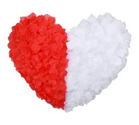 guduling 2000pcs Red and White Rose Petals, Artificial Fake Red Rose Petals, Roses Petal Decorations for Romantic Night,Wedding,Party, Proposal Anniversary Decorations