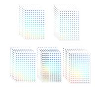 Guduling 2250 Pcs Self-Adhesive Holographic Stickers,Glitter Foil Stickers,Flower,Five-pointed Star,Heart,Circle,Square 5 Different Shapes Foil Sticker for School Home DIY Office Classroom