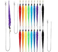 guduling 24 Pcs Worm ON A String,Cat Toy Worms,Fuzzy Worm Cat Toy Refills with 3 Lobster Clasp Strings, Interactive Kitten Toys for Indoor Cats