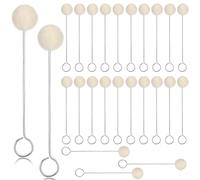 Guduling 25pcs Wool Daubers, Soft Wool Daubers for Leather Dye With Metal Handle, Leather Dye Applicator for Leather and Suede Dyeing, Shoe Polish Polishing, Dying Gluing DIY Crafts Projects