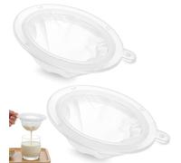 Guduling 2pcs Mesh Food Filter, Ultra Fine Mesh Strainer, 200 & 400 Mesh Nylon Strainer for Cooking Oil Milk Juice Wine Cheese Whey Grease Coffee