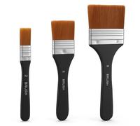 Guduling 3 Pcs Paint Brush Large,3 Size Big Paint Brush,Wide Paints Brushes with Wooden Handle,for Acrylics,Oil, Body, Facial mask Brushes