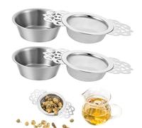 Guduling 3 Pcs Tea Strainers,Stainless Steel Tea Strainer,Teas Strainer Fine Mesh with Drip Bowls,Teas Leaf Strainers Fine Sieve Ideal for Juice Coffee Filter