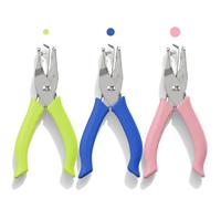 Guduling 3 Pcs Tiny Hole Puncher for Tags, Small Hole Puncher for Tags Set with 0.06, 0.12 & 0.24 Inch Sizes, Lightweight One-Press Design with Non-Slip Grip (Pink)