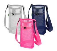 guduling 3 Pcs Water Bottle Holder,Water Bottle Carrier, Adjustable Lightweight Mesh Waters Bottles Shoulder Straps with Shoulder Straps and Pocket for Hiking, Walking and Traveling, 3 Colors