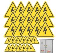 Guduling 30 Pcs Anti-Electric Shock Warning Stickers,Warning Signs,Danger Symbol Electrical Hazard Warnings Safety Sign Sticker, (Black & Yellow, 5cm x 4.2cm & 10cm x 8.4cm)