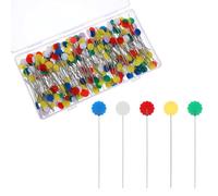 Guduling 300pcs Sewing Pins Dressmaking, Flat Head Quilting Pins, Colored Dress Making Pin, Flower Dressmakers pins for Sewing, Fabric Art, Diy Tailoring, Multiple Colors
