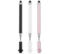 Guduling 3pcs Phone Stylus,Touch Screen Pen with Stand Cap, Universal 2-in-1 Stylists Pens for Touch Screens, Android, Phone, Pad, Tablets, High Precision, Black/White/Rose Gold