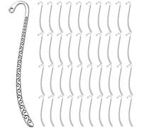 Guduling 40 Pcs Metal Book Mark,Antique Silver Bookmark Charms - Vintage Bookmark Charm with Loop, Multi-Use Hairpin Clips & Jewelry Making Charms for DIY Crafters