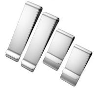 guduling 4pcs Money Clips, Stainless Steel Money Clips for Men UK, Silver Slim Money Clip Receipt Note Clip Credit Card Wallet Bill Holders for Men and Women