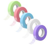 Guduling 5 Rolls Eye Tape, Lash Tape for Eyelash Extension, Eyeliner Tapes, Non-Woven Eyelash Tapes for Lash Extensions, Microporous and Breathable for Sensitive Skin, 5 Colors
